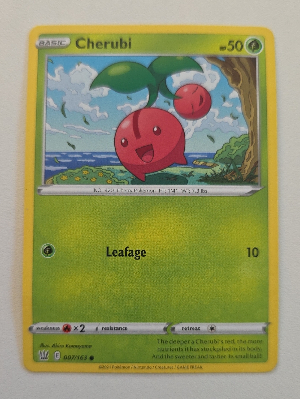 Pokemon Cherubi Trading Card